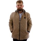 ModeXL Mode Kapitone Mont 6XL Büyük Beden Erkek Kahverengi Kapüşonlu Özellikli