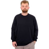 ModeXL Mode XL Büyük Beden Erkek Basic Sweatshirt Bisiklet Yaka Recycle B24529 Siyah