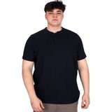 ModeXL Mode Xl Büyük Beden Erkek Hakim Yaka Tişört Waffle U20036 Lacivert - 9XL