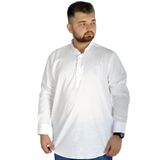 ModeXL Mode Xl Büyük Beden Erkek Keten Likralı Ukol Hakim Yaka Gömlek 20388 Beyaz