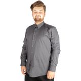 ModeXL Mode XL Büyük Beden Erkek Klasik Cepli Gömlek Likralı 20350 Füme