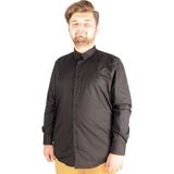 ModeXL Mode Xl Büyük Beden Erkek Klasik Cepli Siyah Gömlek Uzun Kol Rahat Kesim - 10XL