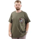 ModeXL Mode Xl Büyük Beden Erkek Tişört Baskılı Bisiklet Yaka Pamuklu Change U24084 Haki - 3XL
