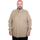 ModeXL Mode Xl Büyük Beden Erkek Uzun Kollu Gabardin Cepli Gömlek 25604 Bej - 6XL