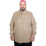 ModeXL Mode Xl Büyük Beden Erkek Uzun Kollu Gabardin Cepli Gömlek 25604 Bej - 7XL