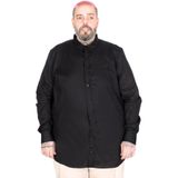 ModeXL Mode XL Büyük Beden Erkek Uzun Kollu Keten Gömlek 20396 SIYAH