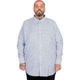 ModeXL Mode Xl Büyük Beden Erkek Uzun Kollu Keten Line Cepli Gömlek 20384 Lacivert - 5XL