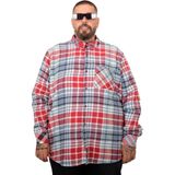 ModeXL Mode Xl Erkek Gömlek Ekose-Kareli Bol Kesim Günlük Stil 5XL Beden - Mavi