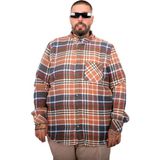 ModeXL Mode Xl Kiremit Renkli Büyük Beden Erkek Oduncu Gömlek Bol Kesim Günlük Stil - 5XL
