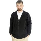 ModeXL Siyah Renkblok Desenli Fermuarlı Erkek Hırka Uzun Kol %80 Pamuk 4XL Günlük Stil