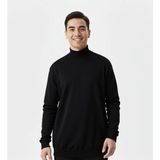 ModeXL Siyah Yarım Balıkçı Yaka Kazak Büyük Beden Erkek Günlük Stil - 5XL