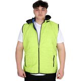 ModeXL U24700 Büyük Beden Erkek Kapüşonlu Fermuarlı Şişme Yelek %100 Polyester Koyu Yeşil Düz Desen - 6XL - Zümrüt