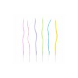 MODGER 6 Adet Makaron Renkli Spiral Kıvrımlı Pasta Mumu Doğum Günü Pasta Mumu