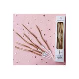 MODGER 6 Adet Rose Gold Renkli Spiral Kıvrımlı Bakır Pasta Mumu Parlak Rose Doğum Günü Pasta Mumu