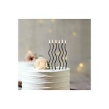 MODGER 6 Adet Siyah Renkli Spiral Kıvrımlı Pasta Mumu Parlak Siyah Doğum Günü Pasta Mumu