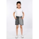 Modi Clas % 97 Pamuk-Denim-Jeans-Yüksek Bel-Lastikli-Sahte Çıtçıtlı-Bel Karneli-Iki Renkli Kız Çocuk Şortu - 000-Siyah - 2 Yaş