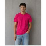 Modi Erkek Basic Pamuklu Tişört Bisiklet Yaka Düz Renk Regular Fit T-Shirt Fuşya - XS
