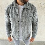 Modi Erkek Pelüş Polar Hırka Gömlek – Yakalı, Ilik Düğmeli, Göğüs Cepli, Yumuşak Dokulu Kışlık Regular Fit Rahat Günlük Model - Gri - XL