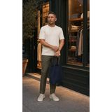 Modi Green Premium Oysho Regular Oversize Unisex Sıfır Yaka Kısa Kollu Esnek Tişört - Ekru - XL