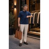 Modi Green Premium Oysho Regular Oversize Unisex Sıfır Yaka Kısa Kollu Esnek Tişört - Lacivert