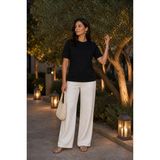 Modi Green Premium Oysho Regular Oversize Unisex Sıfır Yaka Kısa Kollu Esnek Tişört - Siyah - XL
