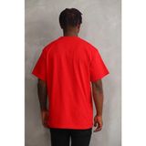 Modi Green Unisex Salaş Stil Canlı Kırmızı Tonlu Pamuklu Oversize Grafik Tişört