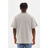Modi Green Unisex Salaş Stil Doğal Tonlu Melanj Grisi Oversize Bisiklet Yaka Tişört