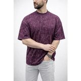 Modi Green Yumuşak Dokulu Erkek Bordo Premium Tişört Osy Yıkamalı Oversize Tişört - 2XL