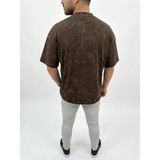 Modi Green Yumuşak Dokulu Erkek Kahverengi Premium Tişört Osy Yıkamalı Oversize Tişört - 2XL