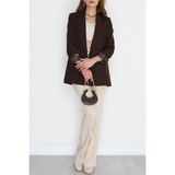 Modi Leopar Astarlı Blazer Ceket Acıkahve - 51500.1909. - 0 - Siyah