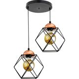 Modi Lighting 2'li Modern Siyah Bakır Sarkit Avize MOD-AV-4417-2BSY - Renkli