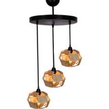 Modi Lighting 3'lü Bakır Yuvarlak Kafes Halatlı Sarkıt Avize Mod-Av- 4407-4CY - Renkli