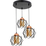 Modi Lighting 3'lü Modern Siyah Bakır Sarkit Avize MOD-AV-4409-3BSY - Renkli