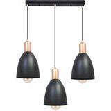 Modi Lighting 3'lü Sıralı Bakır Siyah Avize MOD-AV-4430-3AS - Renkli