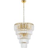 Modi Lighting 5 Katli Kristalli Sarkıt Avize Selale Gold 40CM - Renkli