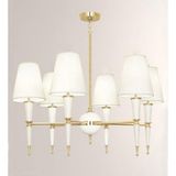 Modi Lighting 6'li Konik Borulu Huni Şapkalı Beyaz Eskitme Avize Mod-Av- 4403-6BBY - Renkli