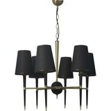 Modi Lighting 6'li Konik Borulu Huni Şapkalı Siyah Eskitme Avize Mod-Av- 4403-6BSY - Renkli