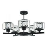 Modi Lighting 6li Venus Siyah Kristal Taşlı Modern Avize - Renkli