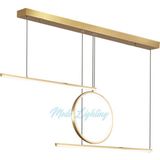 Modi Lighting Iki Şeritli Yuvarlak Gold LED Sarkıt Avize MOD-AV-4486-2GY