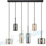 Modi Lighting Mixed Sıralı Camlı 6'lı Sarkıtavize MOD-AV-4443-6MSR - Renkli
