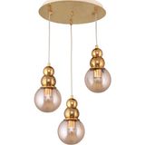 Modi Lighting Sarı Metal Toplu 3'lü Yuvarlak Sarkıt Avize Mod-Ck-Sl-3sy - Gold