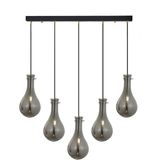 Modi Lighting Siyah Sıralı Füme Camlı 5'li Avize MOD-4459-5FS