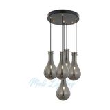 Modi Lighting Yuvarlak Siyah Camlı 5li Avize MOD-4459-5FY