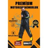 Modi Premium Motorcu Kurye Yağmurluk Takım Su Geçirmez Pvc Kumaş Reflektörlü Tübitak Onaylı - Siyah - 2XL - 0 - Siyah