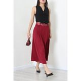 Modi Saten Kemerli Etek Bordo - 71807.1411. - 01-Bordo