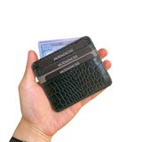 Modica® Ariza - Hakiki Deri Kroko Desen Slim Kartlık | Minimalist Erkek Kartlık Cüzdan | İnce Unisex Kartlık Cüzdan | Kolay Taşınabilir Kompakt Kartlık | Üst Düzey Detay İşçilik (Yeşil)