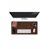 Modica - Hakiki Deri Kahve Masa Matı | Deri Oyuncu Mouse Pad | Yazı Masası Altlığı 75x35 Cm Hobart