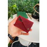 Modica - Hakiki Deri Natürel Minimalist Origami Katlanabilir Kırmızı Kadın Cüzdan Vista
