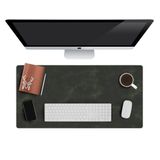 Modica® Hobart - Hakiki Deri Masa Matı | Deri Oyuncu Mouse Pad | Yazı Masası Altlığı 75x34 Cm (Yeşil)