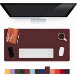 Modica Lindos - Deri Mat, Masa Pedi, Büyük Mouse Pad, Ofis Için Mat, Su Geçirmez Mat, Ofis ve Ev Için Deri Pedi, Gaming Masa Matı, Masaüstü Için Masa - Bordo